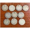 Image 1 : Lot of 10 Canadian Silver dimes from 1920 - 1936.