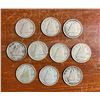 Image 1 : Lot of 10 Canadian Silver dimes from 1938 - 1939.