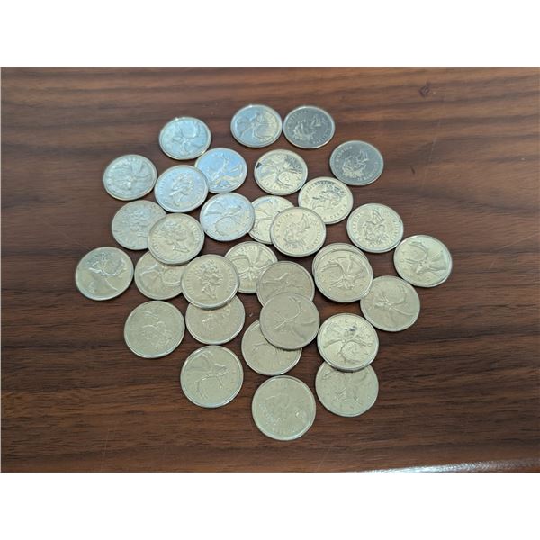 Lot of Misc. Canadian Quarters (1980, 1990, and etc.)
