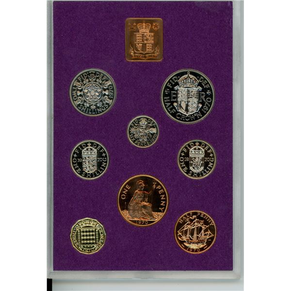 1970 Coinage of Great Britain and Northern Ireland (8 Coin Set Hosed In Original Case Mint Condition