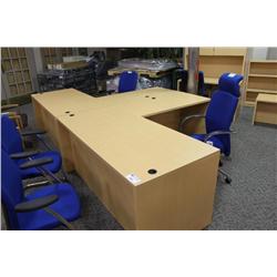 Maple L-shape Executive Desk