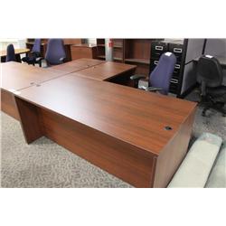 Mahogany L-shape Executive Desk