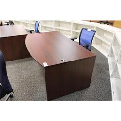 Mahogany Bow Front Executive Desk