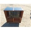 Image 2 : (2) Wood Sliding Storage Boxes (1) w/ Wheels (good Condition) 35"x30"x15"