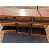 Image 7 : Long Wooden 9 Drawer Dresser w/ Attachable Mirror (Good Condition) (31"x30"x65") (mirror 47"x43")