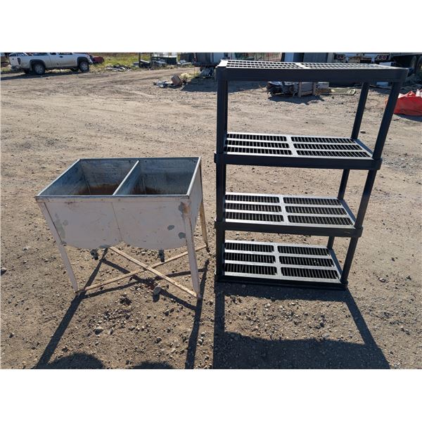 Vintage Washer w/ Plastic Collapsible Storage Shelf (54"x34"x16")