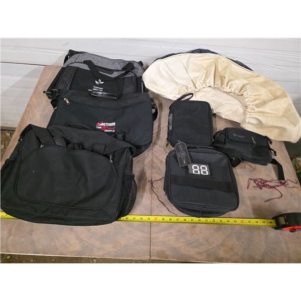 Various bags and tree skirt