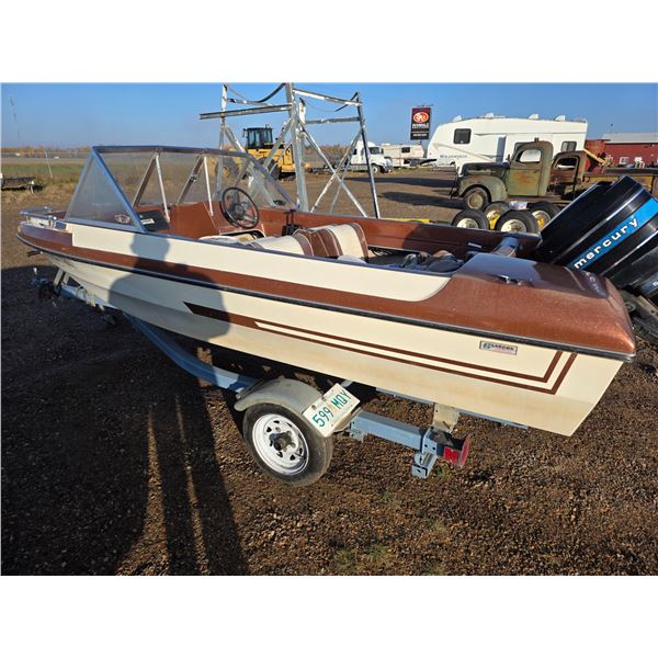 Brown glascon boat with 50Hp motor and trailer- Sask plated