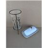 Image 1 : Antique Butter Dish and African candle Holder