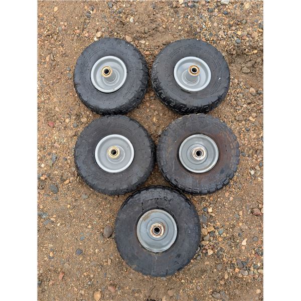 (5) Gorilla Cart Wheels 4.10/3.5-4 10"