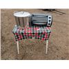 Image 1 : Lot of Misc. Kitchen Items (Small Table, Toaster Oven (not Tested) and Pot)