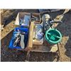 Image 1 : Pallet of items- air tank, vhs tapes, bottles, shoes, tools