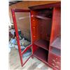 Image 6 : Good Condition (Just Needs some Work) 56.5"x19"x60" Wooden Entertainment Center W/ glass Door and Dr