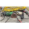 Image 2 : GROUP LOT OF ELECTRIC POWER TOOLS. HITACHI 4.5" GRINDER, B&D POLISHER, 2 DRILLS, 50' EXTENSION CORD