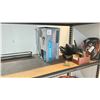 Image 8 : CONTENTS OF STORAGE ROOM INC 4' SHELF, AIR MATTRESS, FIREWOOD MAUL, GAS CANS, ELECTRIC CABLES,