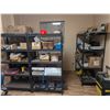 Image 1 : 4X 36"X18" SHELVES WITH CONTENTS. MUST TAKE ALL. SOLDER GUN, SOCKET SET, 1/2 CASE TREMFLEX 834