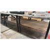 Image 2 : METAL FRAMED WORK BENCH 8'X4' PLYWOOD TOP WITH CARPET COVER - NO CONTENTS