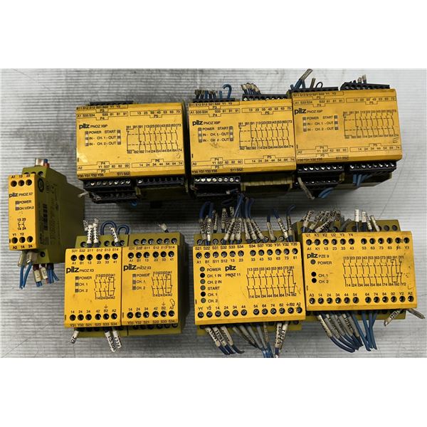 Lot of (8) Misc. Pilz Safety Relays
