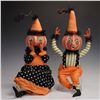 2pc Joe Spencer Gathered Traditions, Ike and Eek Pumpkin Head Couple