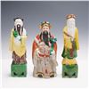 Image 1 : 3pc Chinese Polychrome Porcelain Figurines