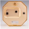 Image 3 : Japanese Seiko Quartz Alarm Clock, Gold Tone Octagonal