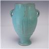 Roseville Pottery Blue Double-Handle Vase, Moderne