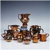 15pc Copper Lustre Pottery Pitchers, Creamers, Bowl, Cup and Teapot