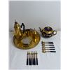 Image 1 : Servingware with Gold & Brass Accents