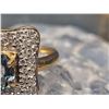 Image 2 : Light Blue Sapphire and Wide Diamond Frame Ring