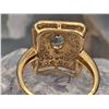 Image 8 : Light Blue Sapphire and Wide Diamond Frame Ring