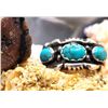 Image 1 : Vintage Turquoise Ring Zin Sun Stamp May Be Pueblo