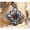Image 2 : Cross Fleury, Sterling Silver & Carnelian Pendant