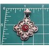 Image 3 : Cross Fleury, Sterling Silver & Carnelian Pendant