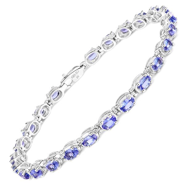 Tanzanite Twilight: Elegant Sterling Bracelet 6CTW