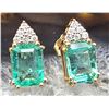 Image 2 : Ethiopian Emerald and Diamond Elegant Earrings