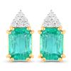 Image 3 : Ethiopian Emerald and Diamond Elegant Earrings