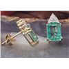 Image 9 : Ethiopian Emerald and Diamond Elegant Earrings