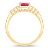 Image 2 : Oval-Cut Ruby Ring with Diamond Tapering Shoulders