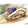 Image 2 : Striking Tanzanite Pendant with Gold Frame & Diamonds