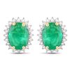 Image 1 : Zambian Emerald & Diamond Earrings, Shamrock Green
