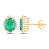 Image 2 : Zambian Emerald & Diamond Earrings, Shamrock Green