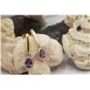 Image 2 : 14K Yellow Gold Dangling Tanzanite Earrings