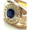 Image 2 : Man's Blue Sapphire Ring with Jubilee Shoulders