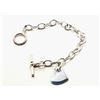 Image 1 : Rolo Link Toggle Bracelet w/ Dangling Heart Tag
