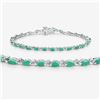 Image 2 : Genuine Zambian Emerald Eternity Bracelet 3.24 CTW