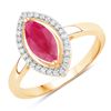 Image 1 : Marquise Ruby and Diamond Ring 10K