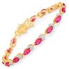 Image 1 : Marquise Ruby & Diamond "Tulip" Tennis Bracelet 7"