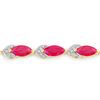 Image 2 : Marquise Ruby & Diamond "Tulip" Tennis Bracelet 7"