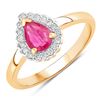 Image 1 : Pear-Cut Ruby and Diamond Halo Ring