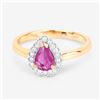 Image 2 : Pear-Cut Ruby and Diamond Halo Ring